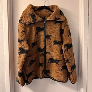 House of Harlow 1960 Brown Fleece Jacket